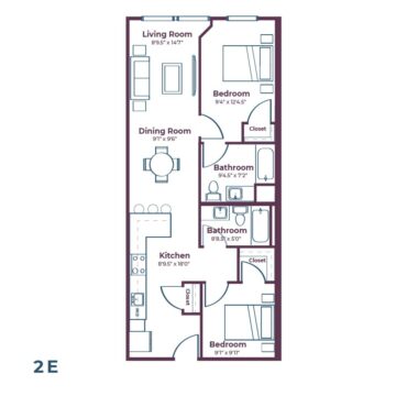 Rendering of the 2E floor plan layout